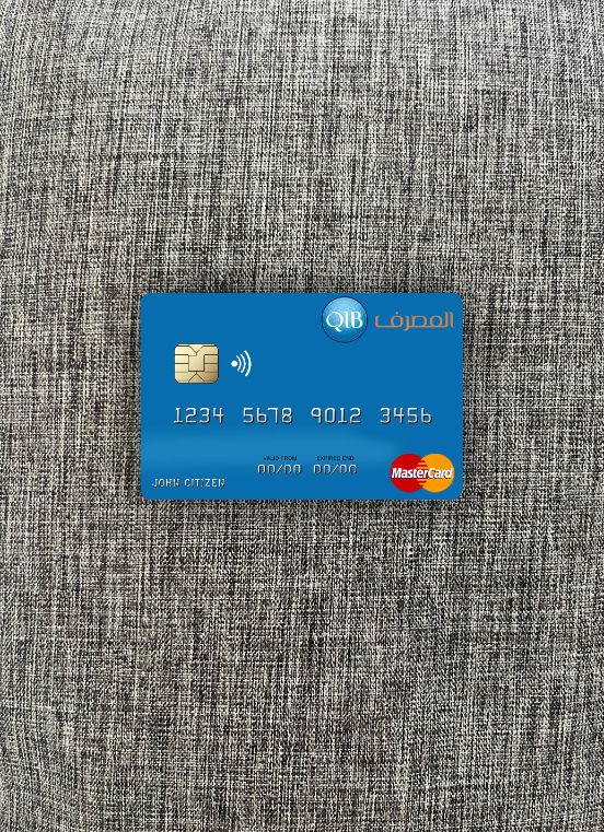 Download Qatar Islamic Bank mastercard photolook front Photoshop template